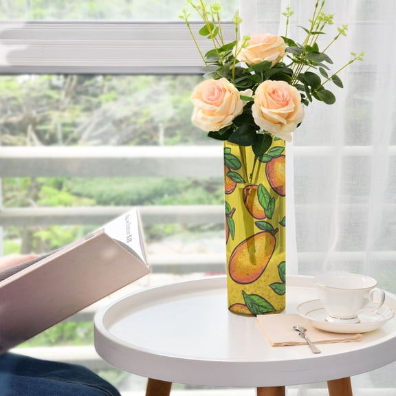 Yellow Mangos Flower Vase Decorative Vases for Flowers Home Decor for Centerpieces Entryway Shelf Living Room