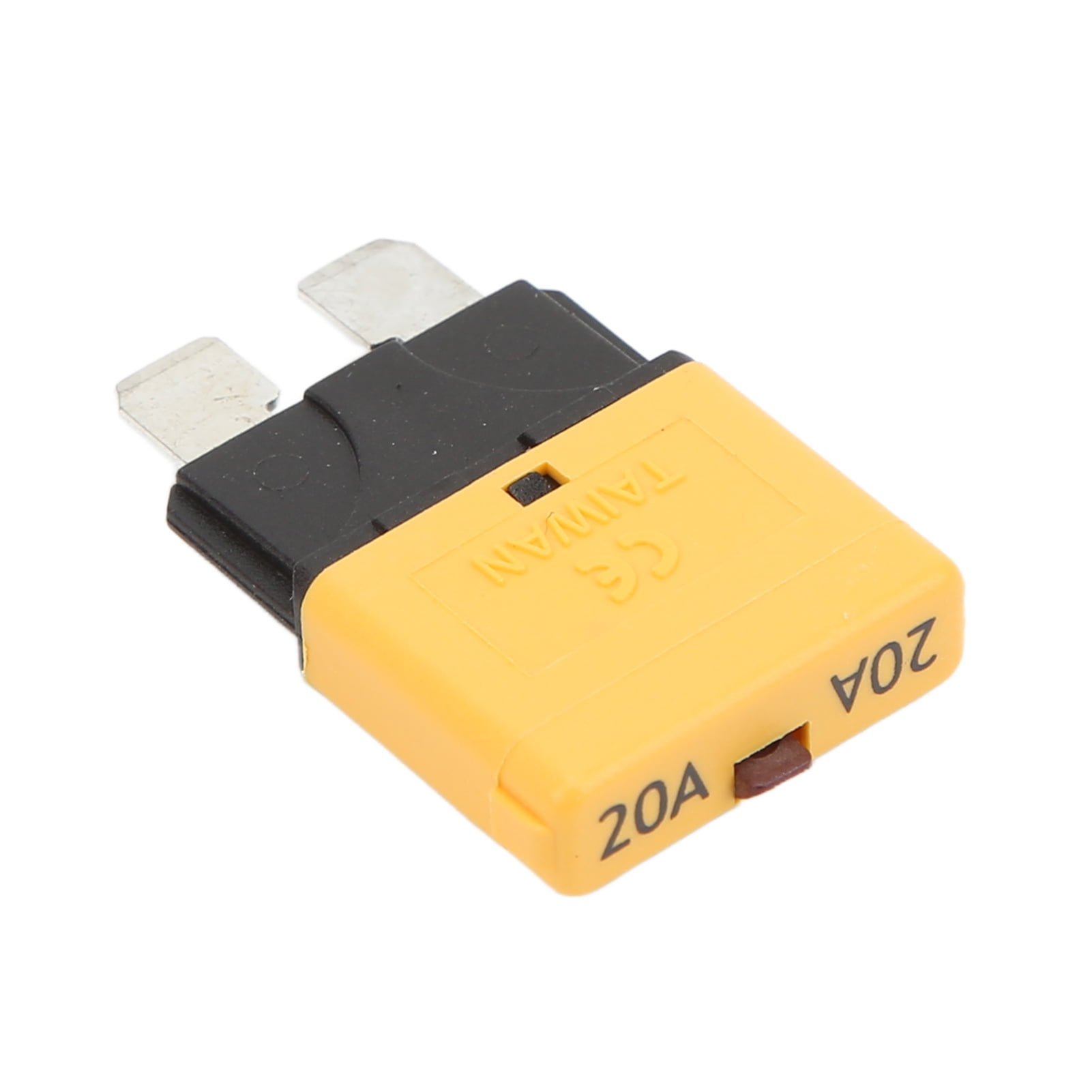 Yellow Manual Reset Blade Fuse 20A Circuit Breakers 28VDC for Vehicles