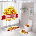 thumbnail image 1 of Yellow Maple Tree Leaves Shower Curtain Sets Autumn Thanksgiving Harvest Pumpkin Corn Scenery Bathroom Decor Bath Mat Rug Cover, 1 of 5