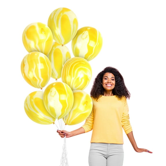 Yellow Marble Balloons - 12 Inch Latex Balloons - 72 Pack