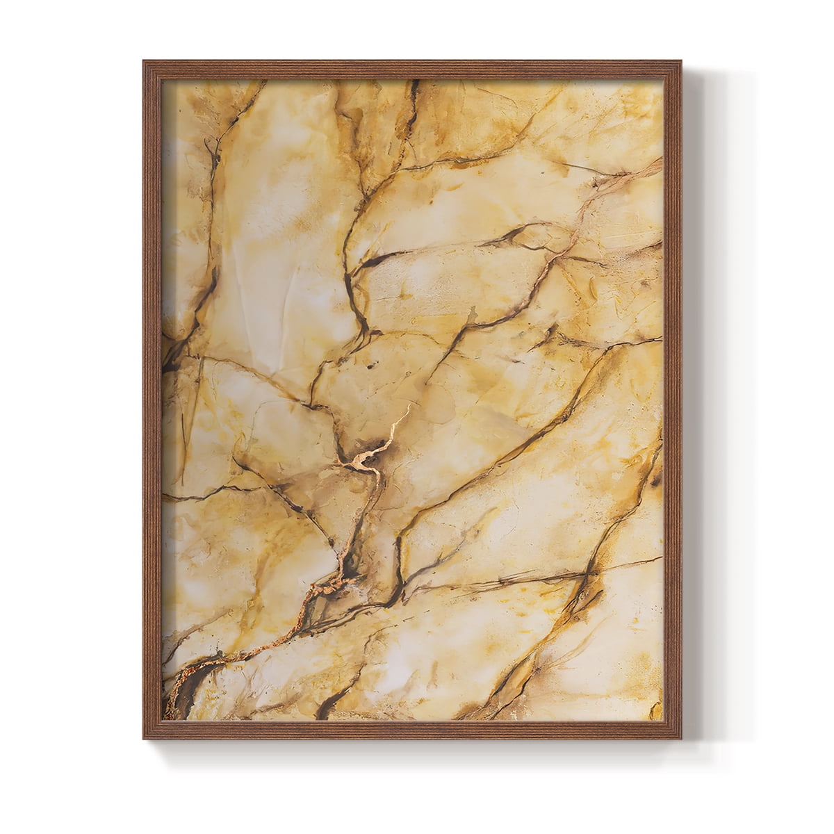 Yellow Marble I Framed Print - Solid Wood in Single Picture Frame Solid Wood 2 Framed Print