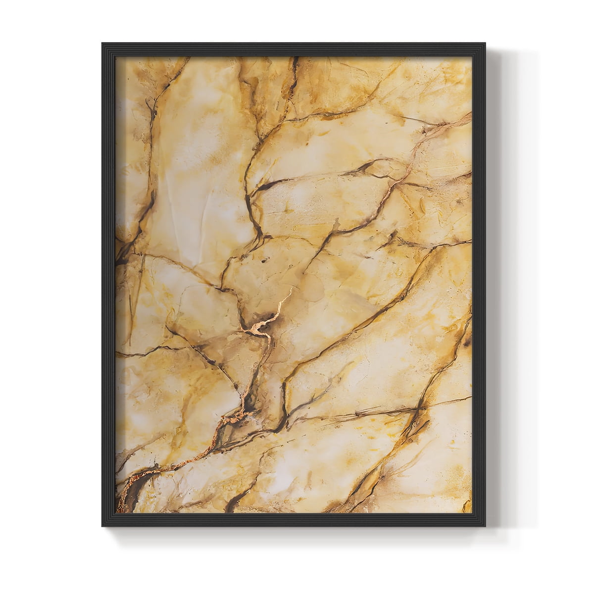 Yellow Marble I Framed Print - Solid Wood in Single Picture Frame Solid Wood 2 Framed Print