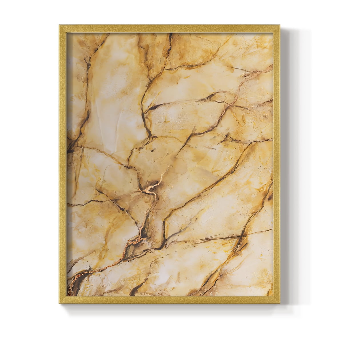 Yellow Marble I Framed Print - Solid Wood in Single Picture Frame Solid Wood 2 Framed Print