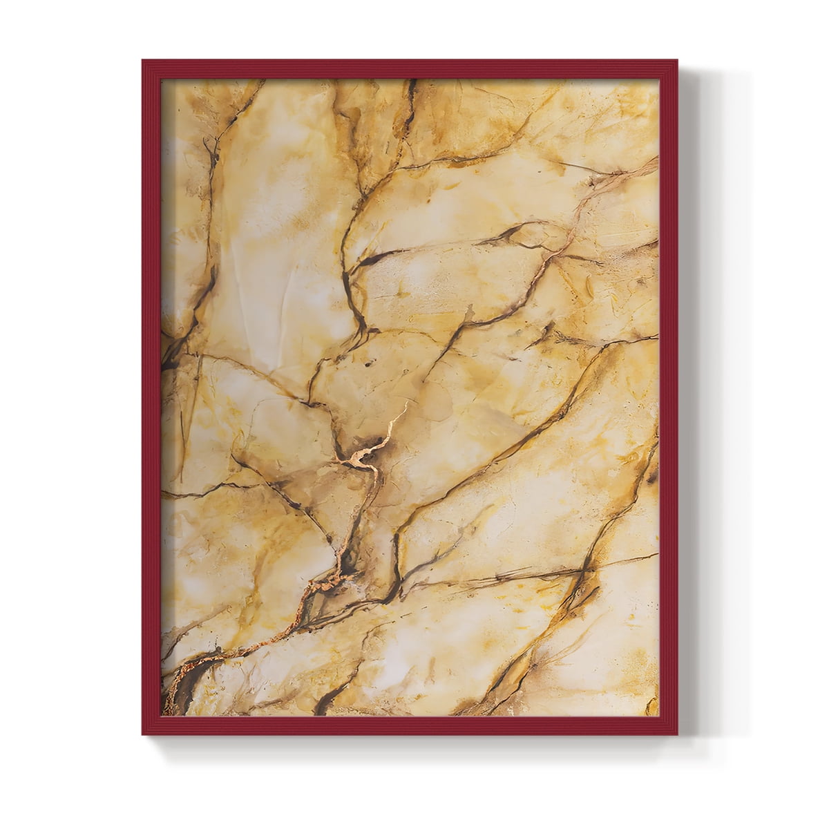 Yellow Marble I Framed Print - Solid Wood in Single Picture Frame Solid Wood 2 Framed Print