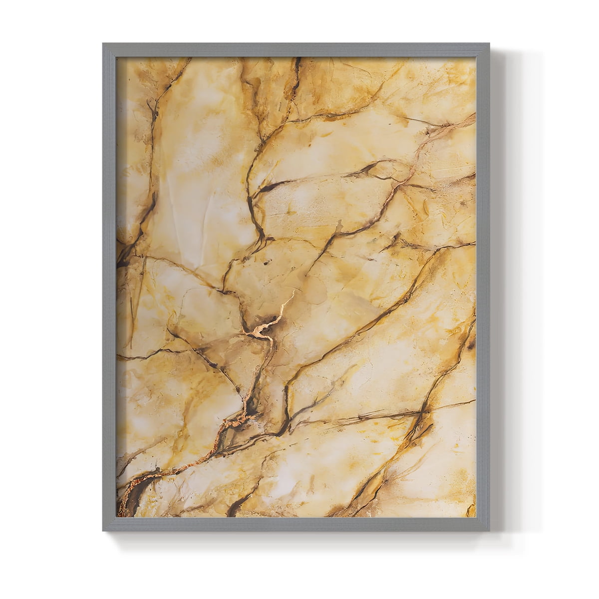 Yellow Marble I Framed Print - Solid Wood in Single Picture Frame Solid Wood 2 Framed Print