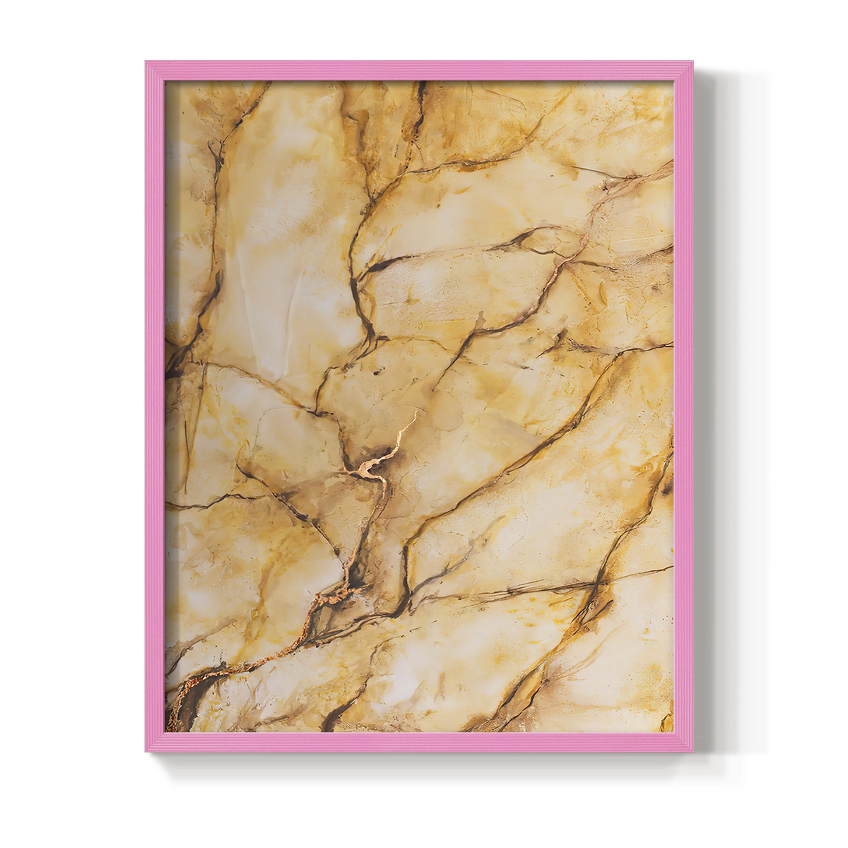 Yellow Marble I Framed Print - Solid Wood in Single Picture Frame Solid Wood 2 Framed Print