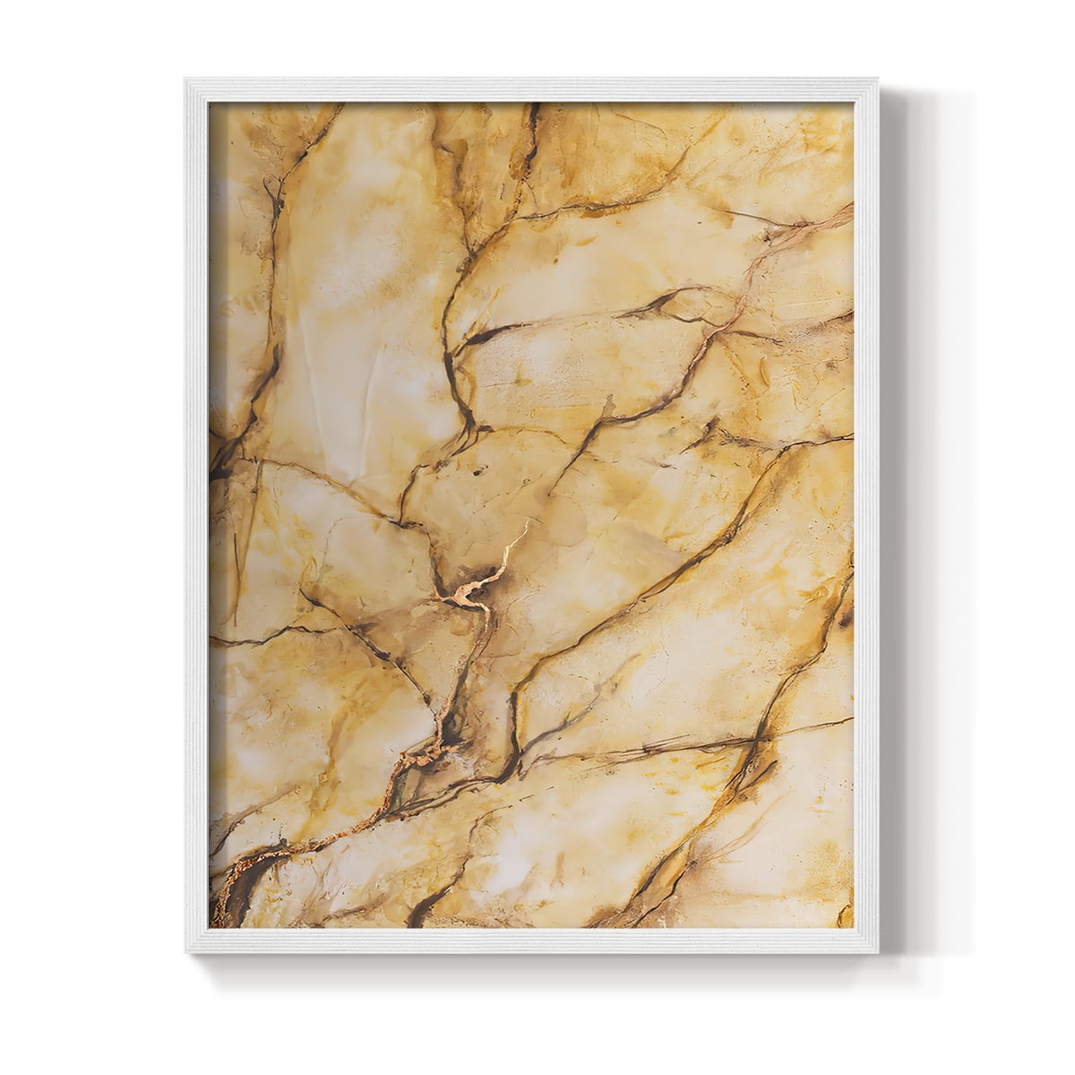 Yellow Marble I Framed Print - Solid Wood in Single Picture Frame Solid Wood 2 Framed Print