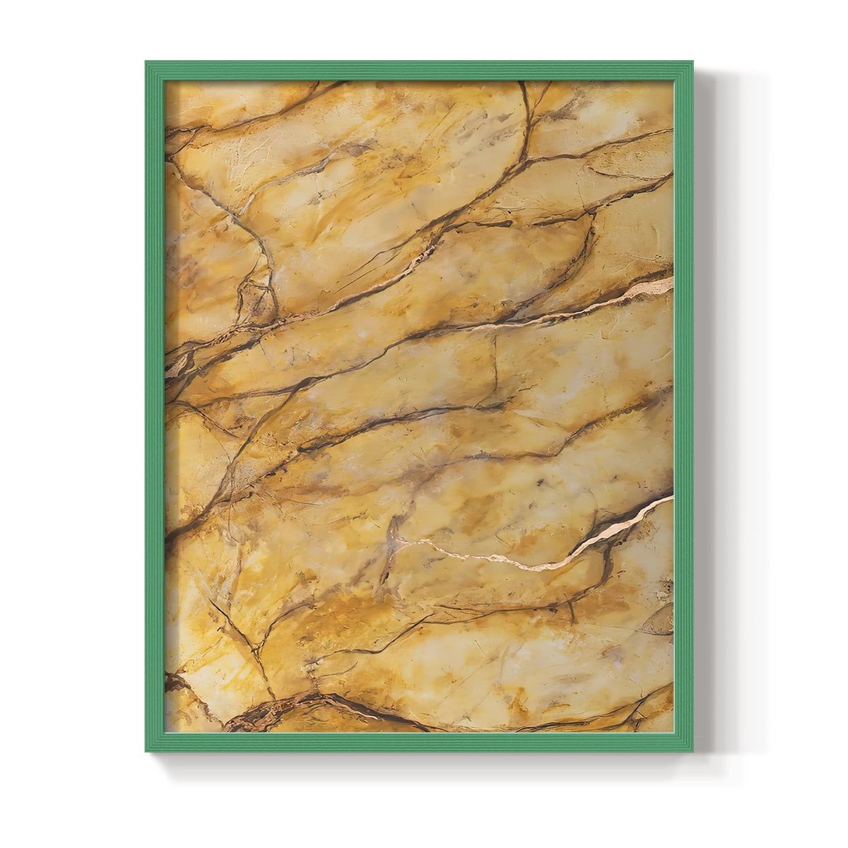 Yellow Marble II Framed Print - Solid Wood in Single Picture Frame Solid Wood 2 Framed Print