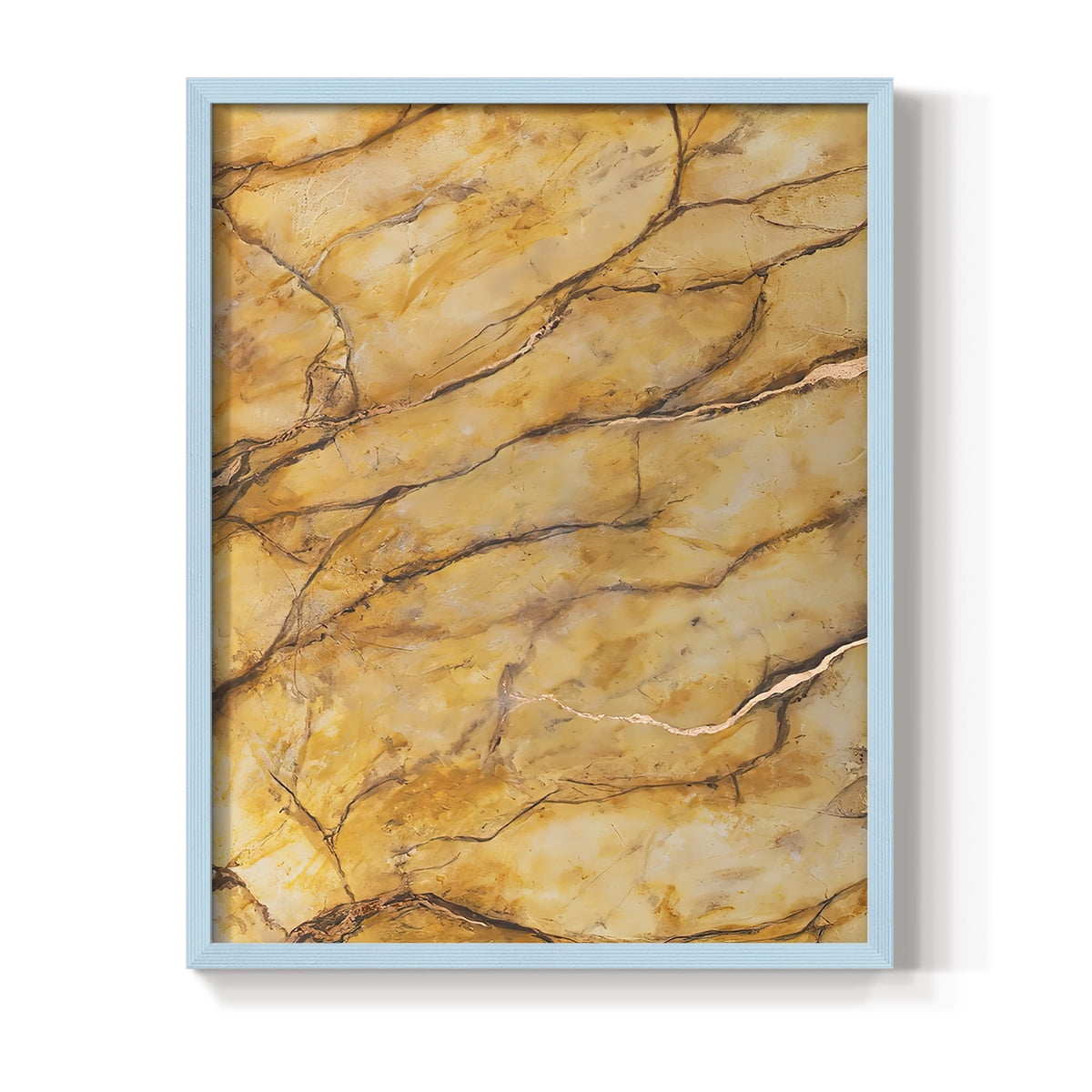 Yellow Marble II Framed Print - Solid Wood in Single Picture Frame Solid Wood 2 Framed Print