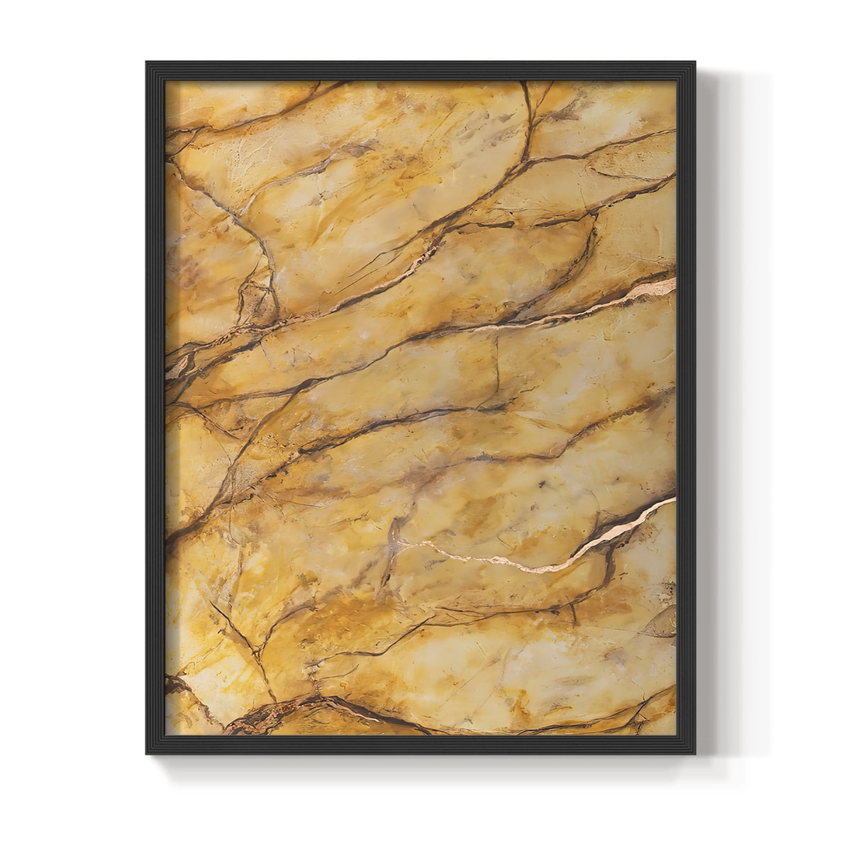 Yellow Marble II Framed Print - Solid Wood in Single Picture Frame Solid Wood 2 Framed Print