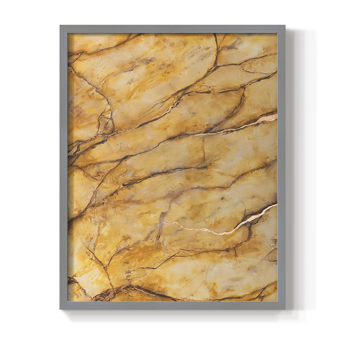 Yellow Marble II Framed Print - Solid Wood in Single Picture Frame Solid Wood 2 Framed Print