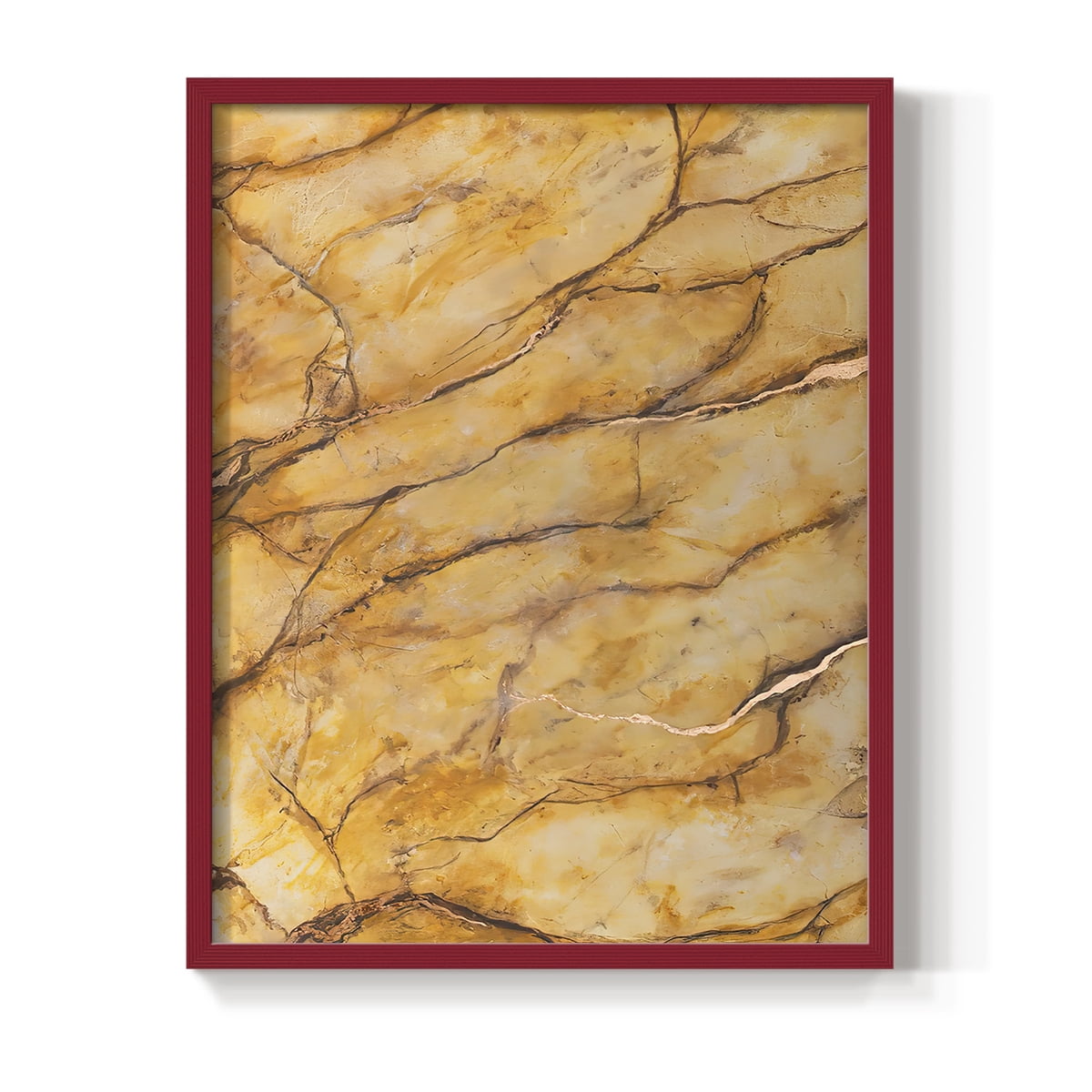 Yellow Marble II Framed Print - Solid Wood in Single Picture Frame Solid Wood 2 Framed Print