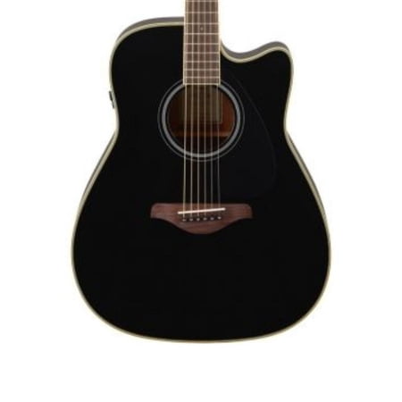 Yellow Matter Dreadnought Acoustic-Electric Guitar, Black