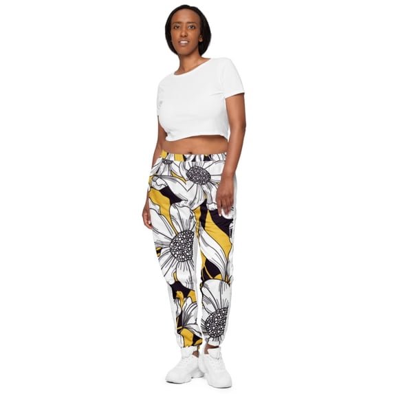 Yellow Mellow Unisex Track Pants-White (S)
