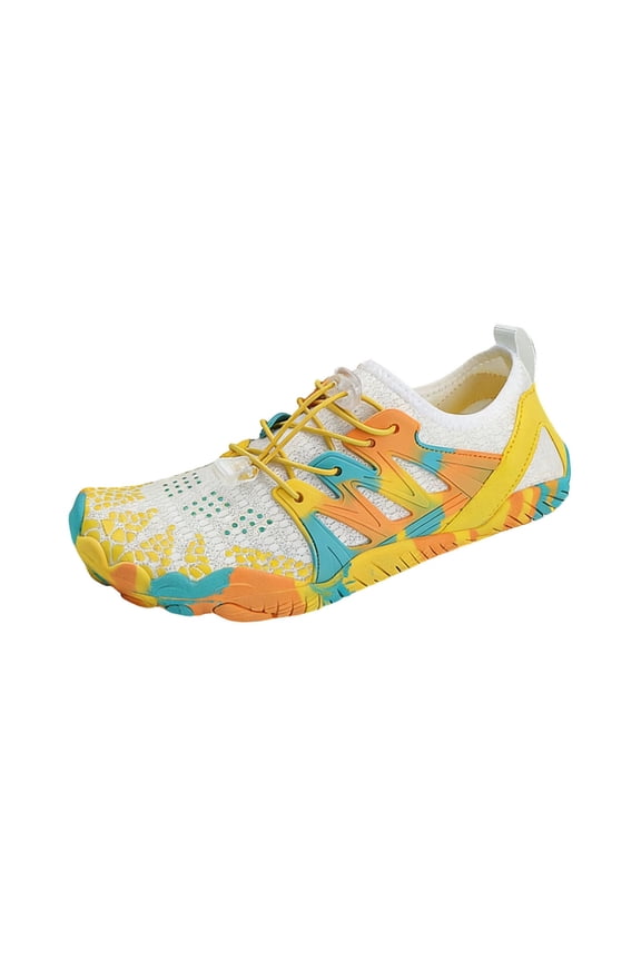 Yellow Men’S Casual Fashionable Spring Summer Diving Shoes Printed Base Water Tracing Breathable Comfortable Plus Size