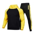 thumbnail image 1 of Yellow Men'S Winter Sport Wear Tracksuit Clothes Outfits Set Sweatshirt+Long Sweatpants, 1 of 4