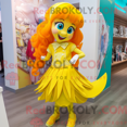 thumbnail image 1 of Yellow Mermaid REDBROKOLY mascot costume character dressed with a Culottes and Brooches, 1 of 1