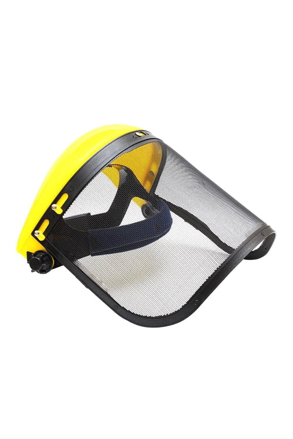 Yellow Mesh Face Protection Mask for Garden Weed Whacking & Landscaping