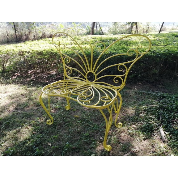 Yellow Metal Garden Butterfly Chair