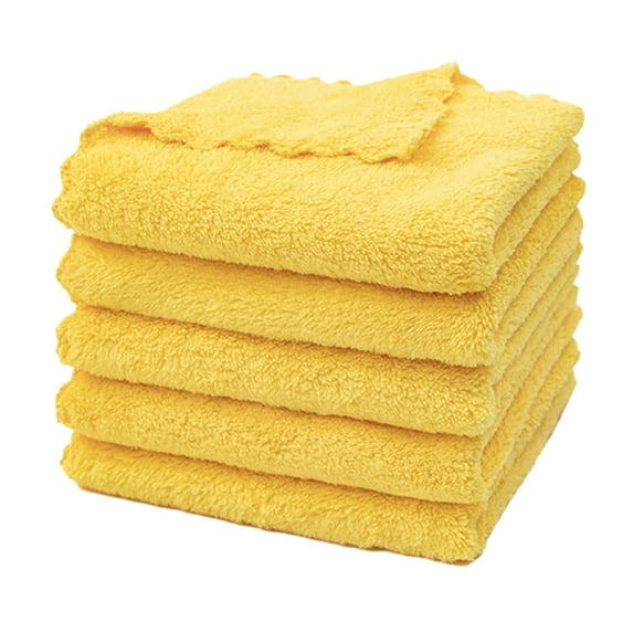 Yellow Microfiber Cleaning Cloth, 1 Pack Premium Microfiber Towels for Cars, Lint Free, Scratch-Free, Highly Absorbent, Reusable Cleaning Rags for Car, Household, Kitchen, Window, 22x22cm