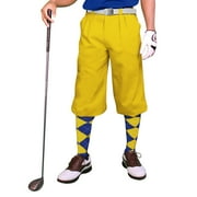 Yellow Microfiber Golf Knickers  Plus Fours for Men - 42