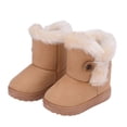 thumbnail image 1 of Yellow With A Mid-Calf Height And Thick Warm Soft Artificial Leather, These Girls Winter Shoes Are Waterproof And Anti-Slip, Designed For Big Kids To Ensure Fashion Casual., 1 of 5