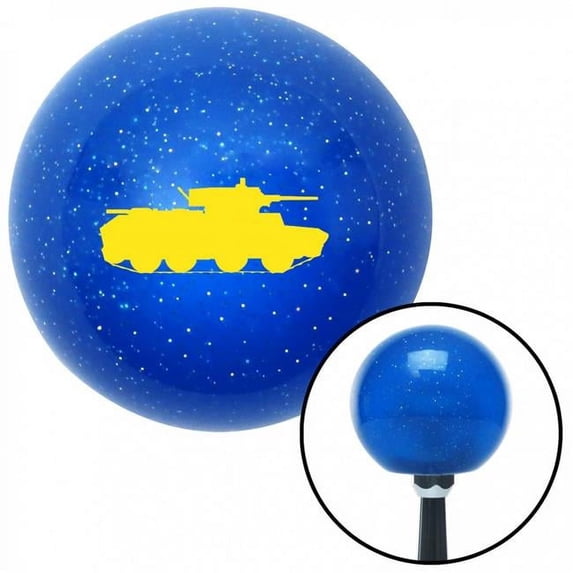 Yellow Military Tank Blue Metal Flake Shift Knob with M16 x 1.5 Insert Shifter Auto