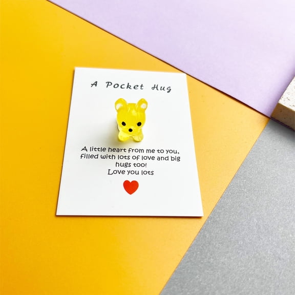 Yellow Mini Glow In The Dark Puppy Pocket Card In A Yellow Tone Includes Greeting Card, Offering A Cheerful And Thoughtful Gift Idea For Friends Family Or Colleagues