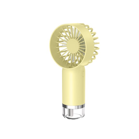 Yellow Mini Ice Cream Handheld Spray Fan Usb Rechargeable 3 Speed Silent Portable Misting Fan 500Mah