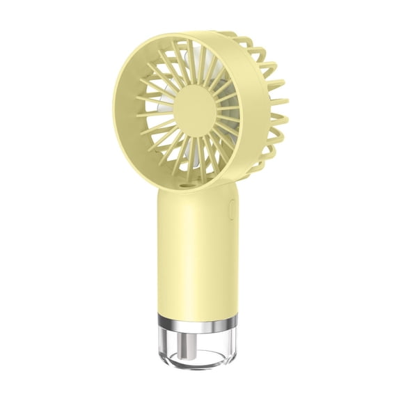 Yellow Mini Ice Cream Handheld Spray Fan Usb Rechargeable 3 Speed Silent Portable Misting Fan 500Mah