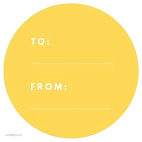 Yellow Modern To/From Circle Gift Labels, 40-Pack