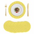 thumbnail image 1 of Yellow Moire Waves Round 15 Inch Placemats Set of 6, Modern Abstract Art Geometric HeatResistant Non Slip Place Mats for Dining Table, Wipeable Braided Kitchen Table Mats for Housewarming, 1 of 9