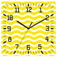 thumbnail image 1 of Yellow Moire Wooden Wall Clock Silent Non Ticking, Water Ripple Stripe Farmhouse Square Wall Clocks Battery Operated, Decor Clock for Home Office, Living Room, Kitchen, 10 Inch, 1 of 9