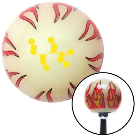 Yellow Molecule Structure Ivory Flame Shift Knob with M16 x 1.5 Insert Shifter Auto Brody