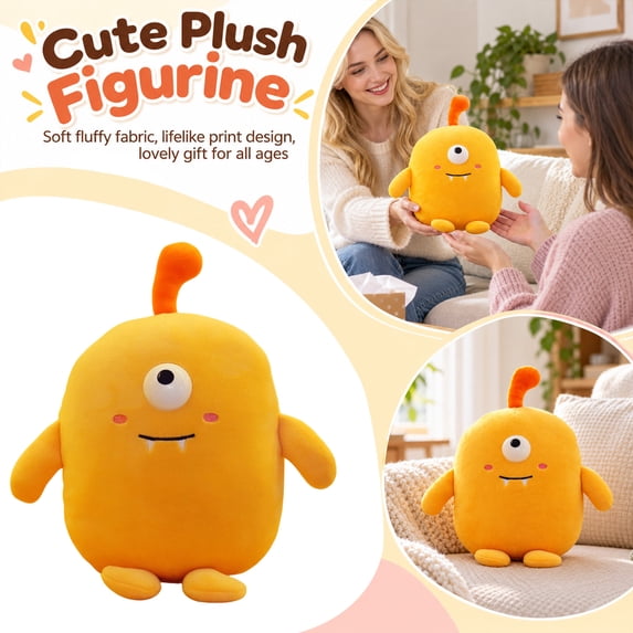 Yellow Monster Plush Toy - Cute Soft Stuffed Animal for Kids Adults ...