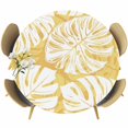 thumbnail image 1 of Yellow Monstera Deliciosa Round Tablecloth 45-54 Inch Round Fitted Table Cloth with Elastic Edge, Summer Botanical Tropical Waterproof Table Cover Protector for Outdoor Picnic Party Dining, 1 of 9