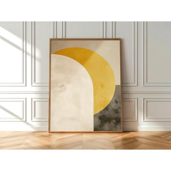 Yellow Moon Geometric Wall Art Print