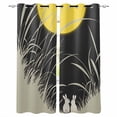 thumbnail image 1 of Yellow Moonlight Kitchen Curtains Modern Rustic Rabbits Botanical Cafe Short Curtains for Bathroom Blackout Window Curtain Grommet Small Window Treatment Tier Drapes for Bedroom Living Room 52"x45"x2, 1 of 9