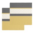 thumbnail image 1 of Yellow Morocco Kitchen Dish Towels for Drying Dishes Set of 2, Geometric Grey Stripes Modern Waffle Weave Microfiber Hand Tea Bathroom Towels Quick Dry & Absorbent Towel 12x12, 1 of 7