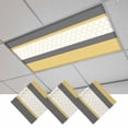 thumbnail image 1 of Yellow Morocco Magnetic Fluorescent Light Covers for Ceiling Lights 2 x 4 Feet, Geometric Grey Stripes Modern Office Classroom Kitchen Drop Ceiling Light Covers Lighting Filters Shade Panel 3 Packs, 1 of 9