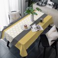 thumbnail image 1 of Yellow Morocco Table Cloth Waterproof Tablecloths, Geometric Grey Stripes Modern Tablecloth Dining Table Cover for Kitchen Party Tabletop Outdoor, Rectangle Tablecloth 54x108 Inch, 1 of 9