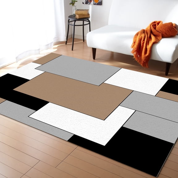 Yellow Mosaic Color Abstract for Living Room Bedroom Bedside Rugs Soft Carpets Home ration Antislip Mat Area Rug