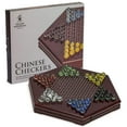 Yellow Mountain Imports Wooden Chinese Checkers Halma Board Game Set