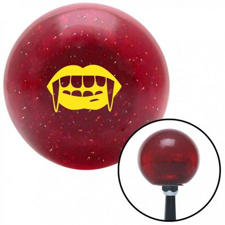 Yellow Mouth with Fangs Red Metal Flake Shift Knob with M16 x 1.5 Insert Shifter Brody