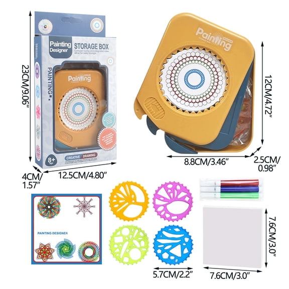 Yellow Multifunctional Diy Painting Ruler For Children Portable Drawing Board Educational Toy