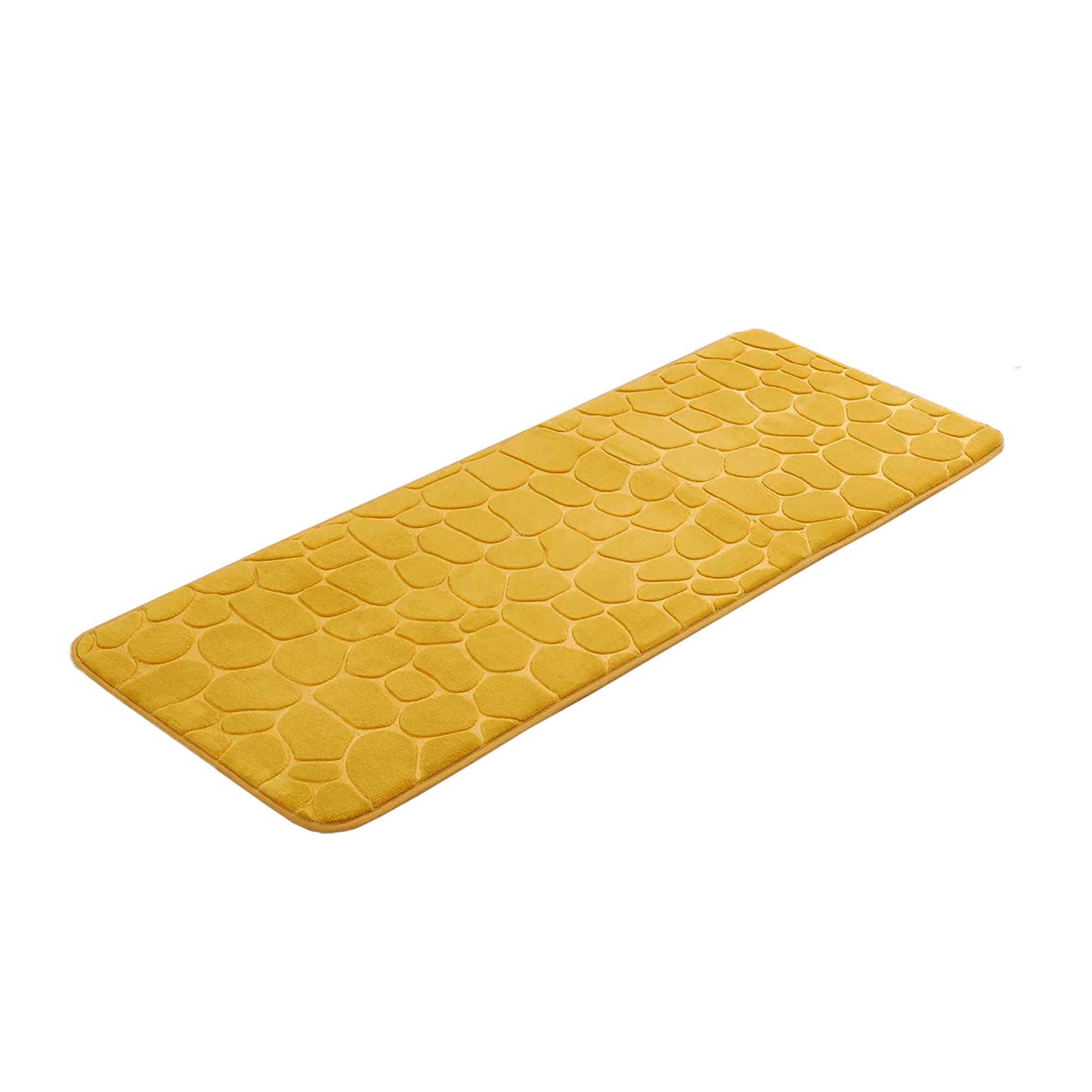 Yellow Mustard Memory Foam Runner Mat with 3D Pebble Design