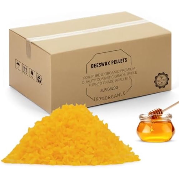 Yellow Natural Beeswax Pellets 8LB, Organic Beeswax, Beeswax for Candle Making, Body, Skin Care DIY, Lip Balm, Soap and Lotion Making Supplies$$Art & Craft