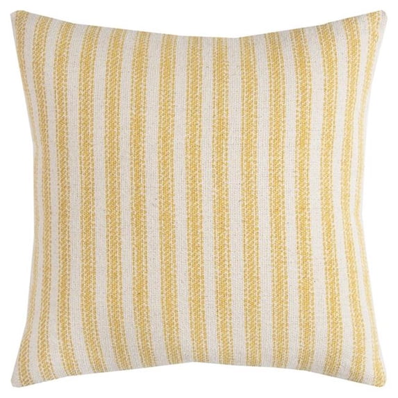 Yellow Natural Ticking Stripe Throw Pillow