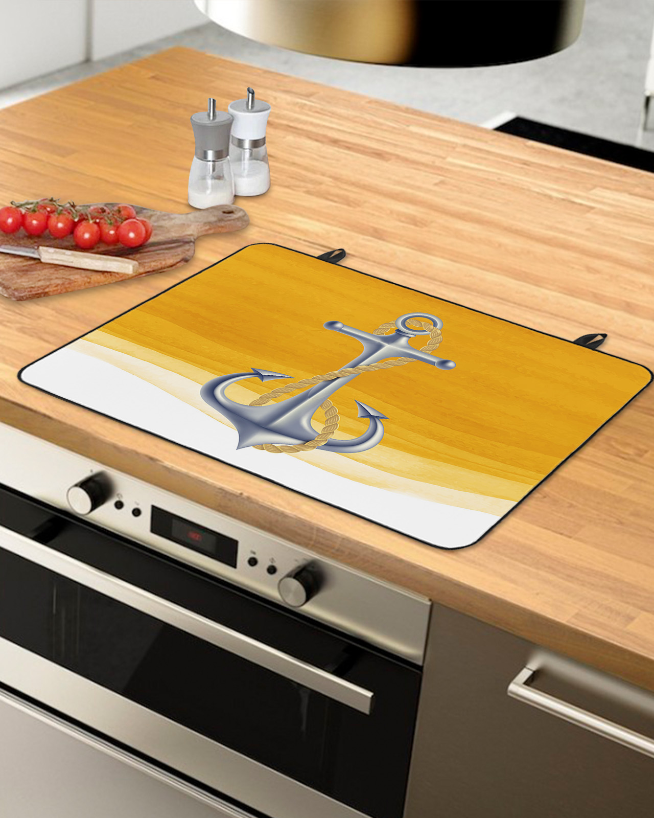 Yellow Nautical Stove Top Covers for Electric Stove, Heat Insulation