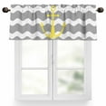thumbnail image 1 of Yellow Nautical Valances for Windows, 42 x 12in, Anchor Grey Wavy Stripes Rod Pocket Kitchen Valance Curtain Light Filtering Window Treatments for Living Room Bedroom, 1 Panel, 1 of 7